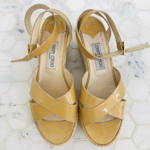 Jimmy Choo Patent Leather Espadrille Sandal